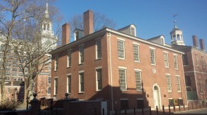 Headquarters of the Amercian Philosophical Society, oldest publisher in America.  The 1795 building is adjacent to Independence Hall in Philadelphia. The reception for "Against Time: Letters from Nazi Germany, 1938-1939" was held in the upstairs meeting room.